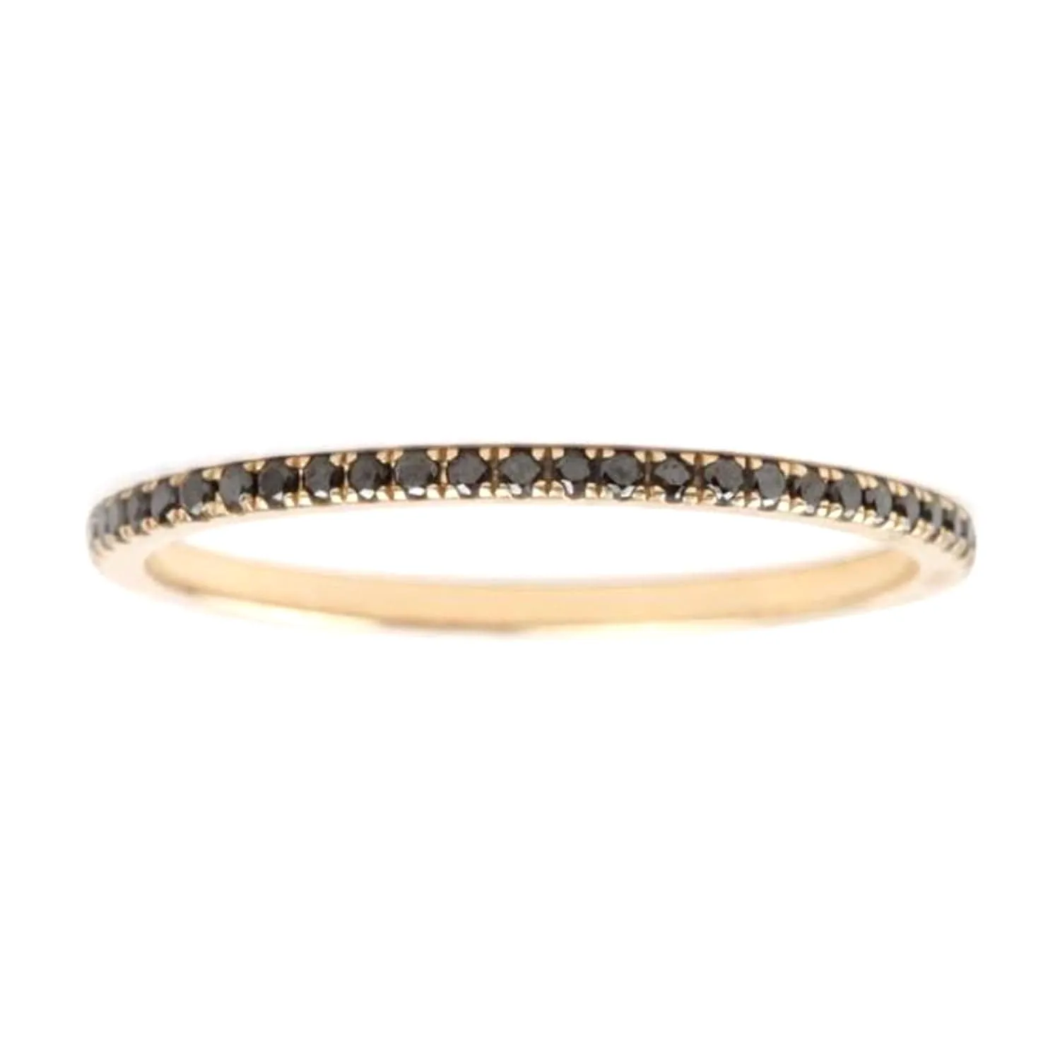 14K Gold and Black Diamond Eternity Stacking Rings