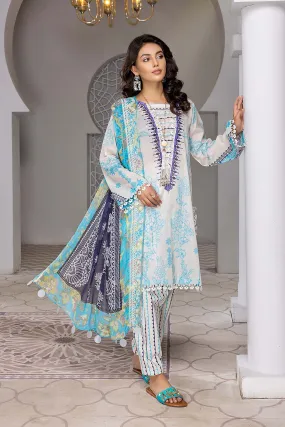 3-Pc Charizma Lawn Printed Suit with Embroidered Dupatta PEC22-57-S