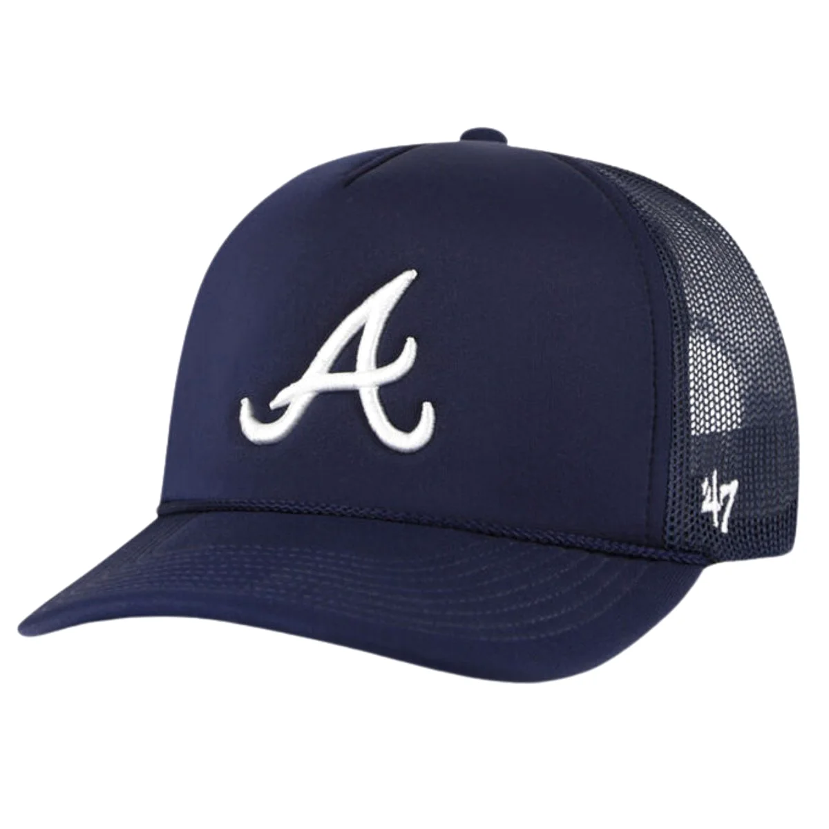 '47 Brand Atlanta Braves Navy Foam Front Trucker