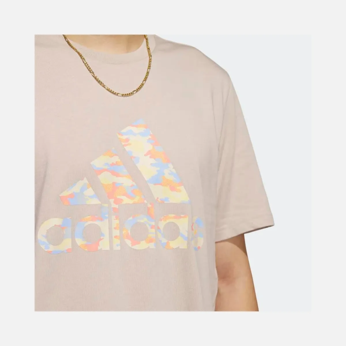 Adidas Camo Short Sleeve Men Sportswear T-shirt -Wonder Taupe