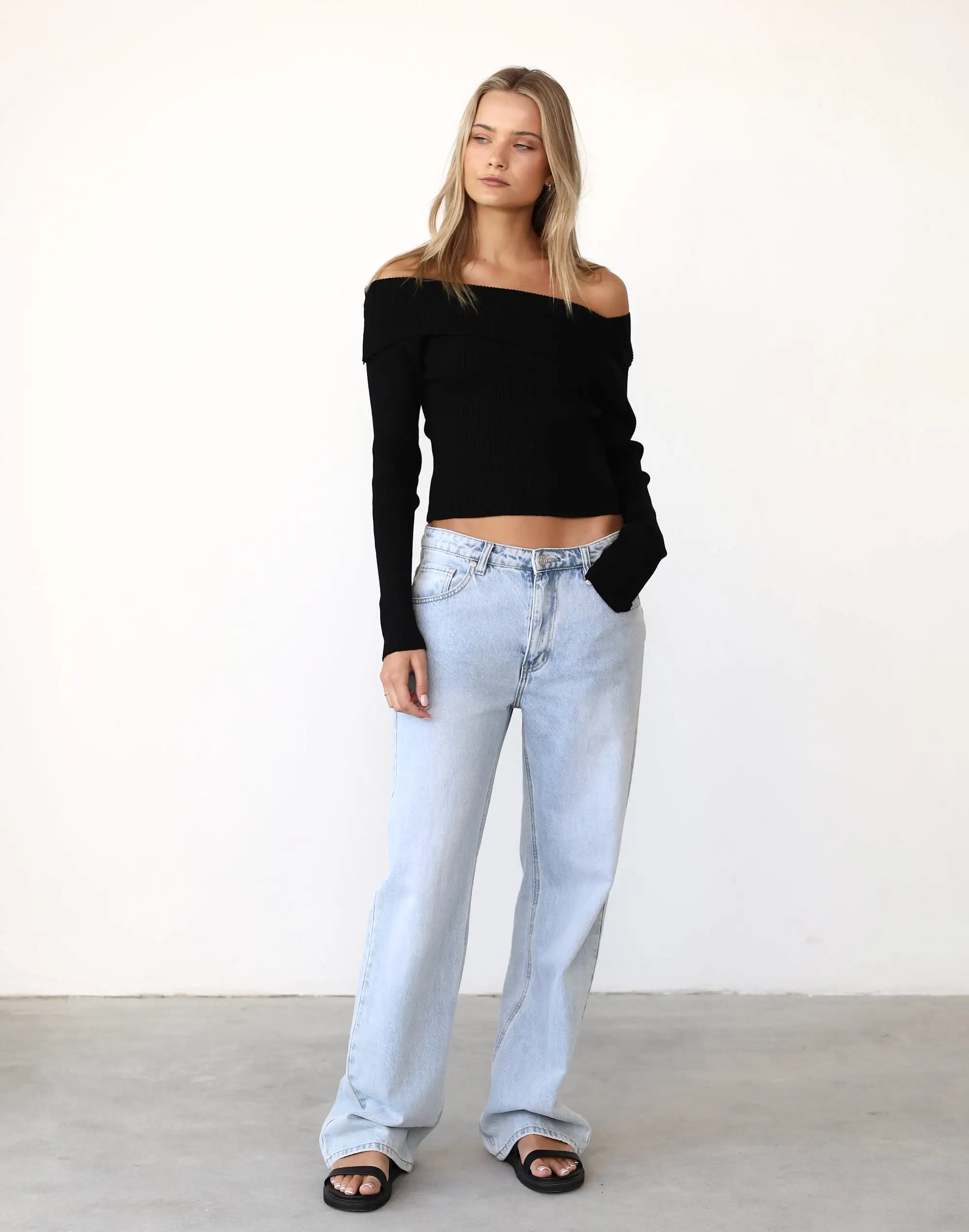 Aries Long Sleeve Knit Top (Black)