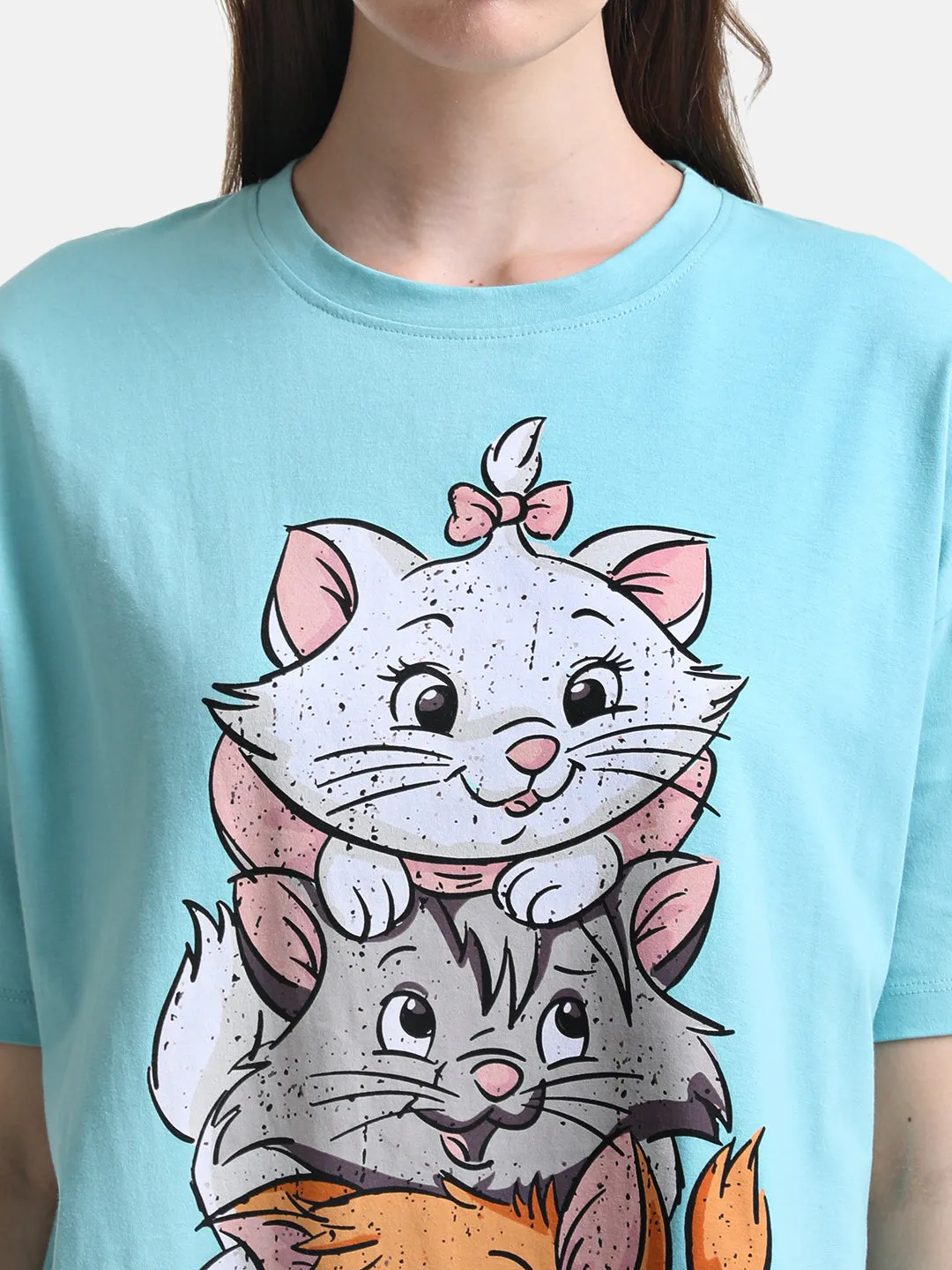 Aristocats Printed Graphic Long T-Shirt