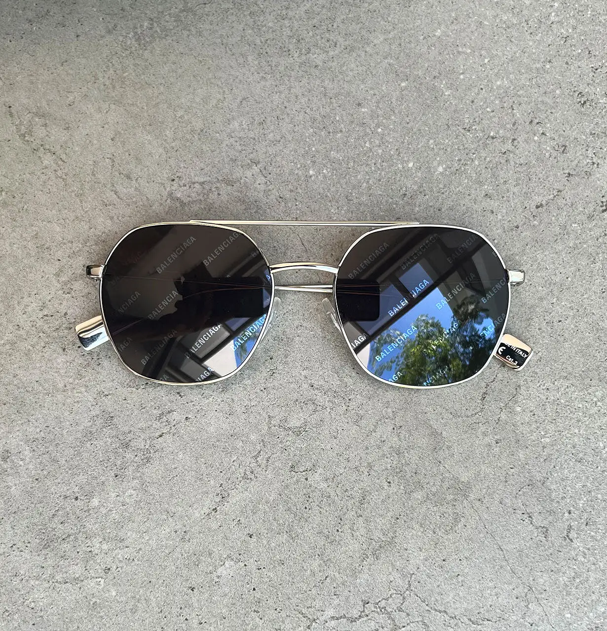 BALENCIAGA Logo Lens  Pilot 0087S