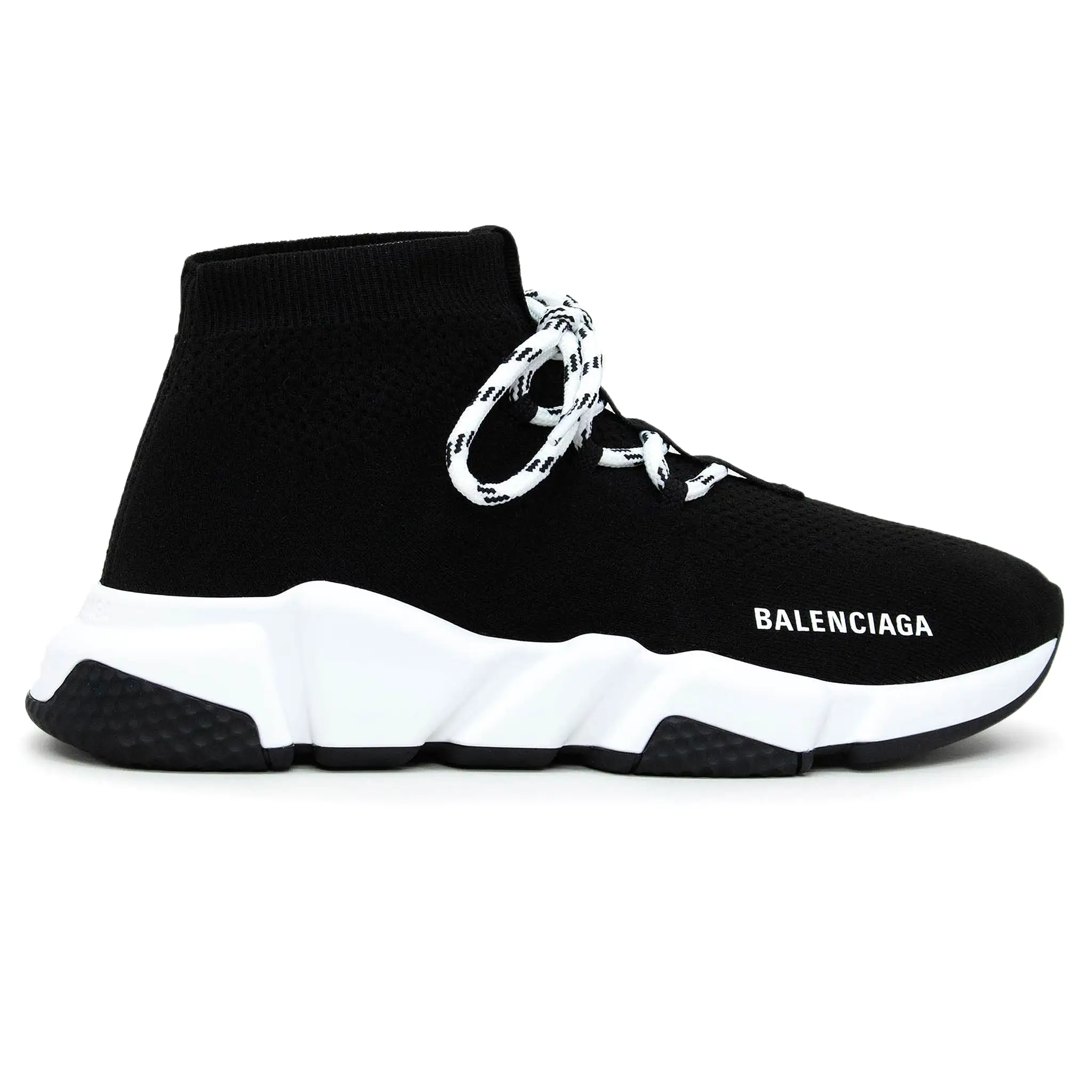 Balenciaga Speed Knit Lace Sock Black White (W)