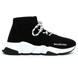 Balenciaga Speed Knit Lace Sock Black White (W)