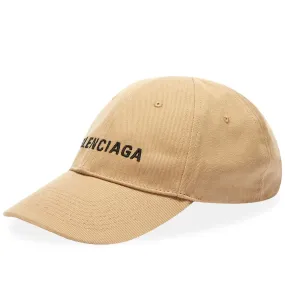 Balenciaga Visor Logo CapBeige & Black