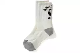 BAPE COLLEGE SOCKS WHITE