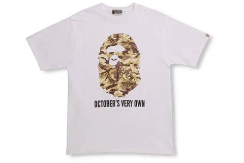 BAPE x OVO Woodland Camo Ape Head T-shirt White