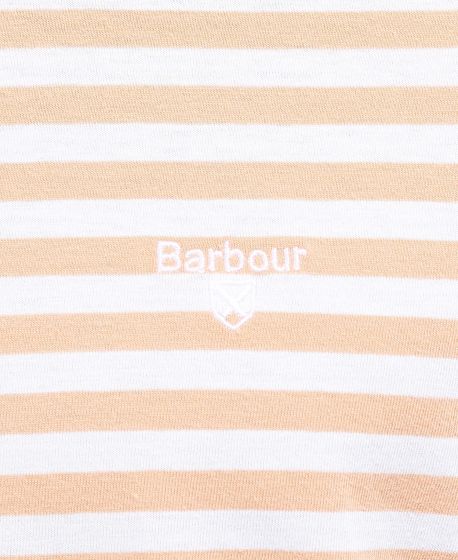 BARBOUR Delamere Stripe Tee Coral Sands