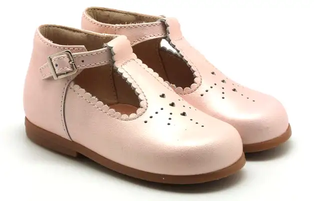 Beberlis Pink Aries Opalo Designed Leather Baby High Top TStrap