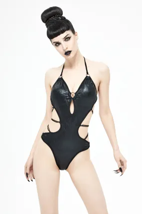 Black Liquid Patent Swimsuit