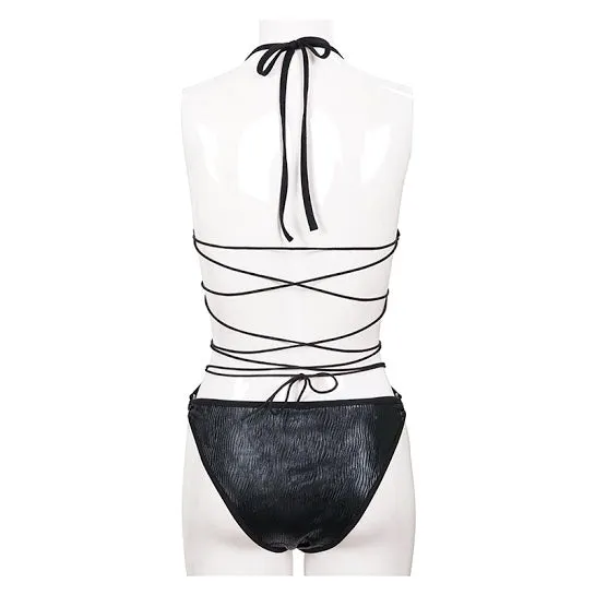 Black Liquid Patent Swimsuit