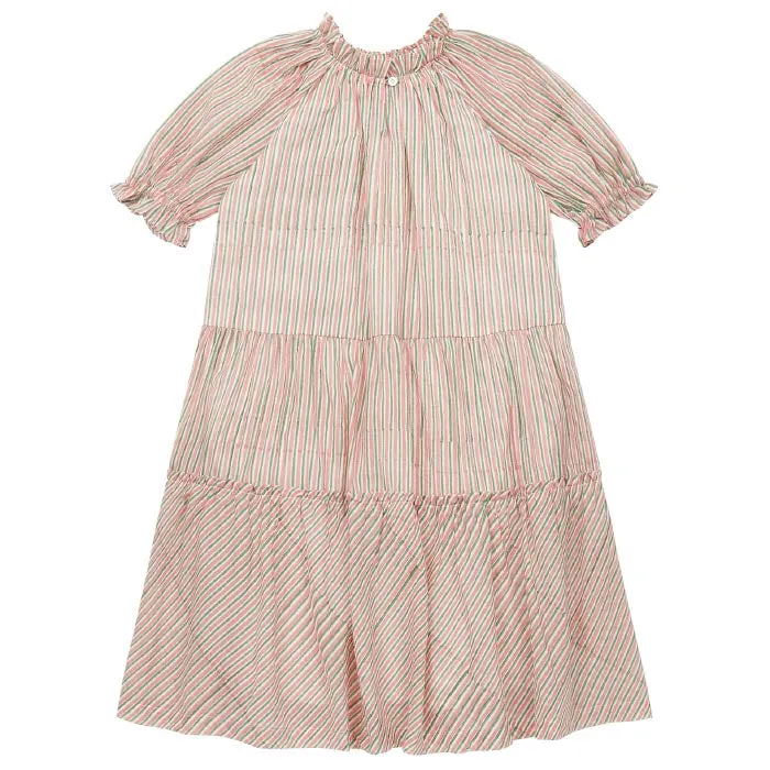 Bonton Child Emy Dress Pink Stripes