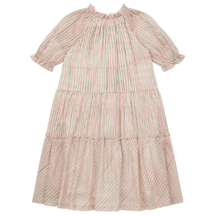 Bonton Child Emy Dress Pink Stripes