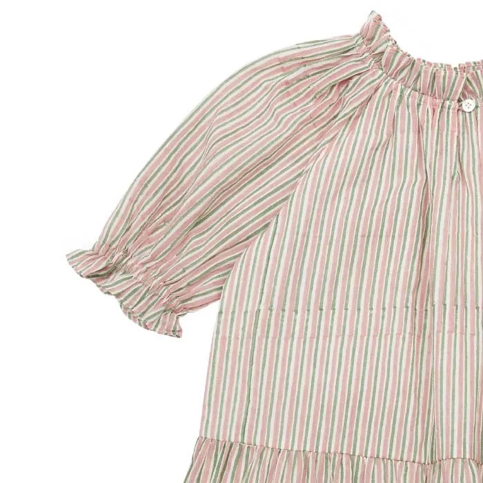 Bonton Child Emy Dress Pink Stripes