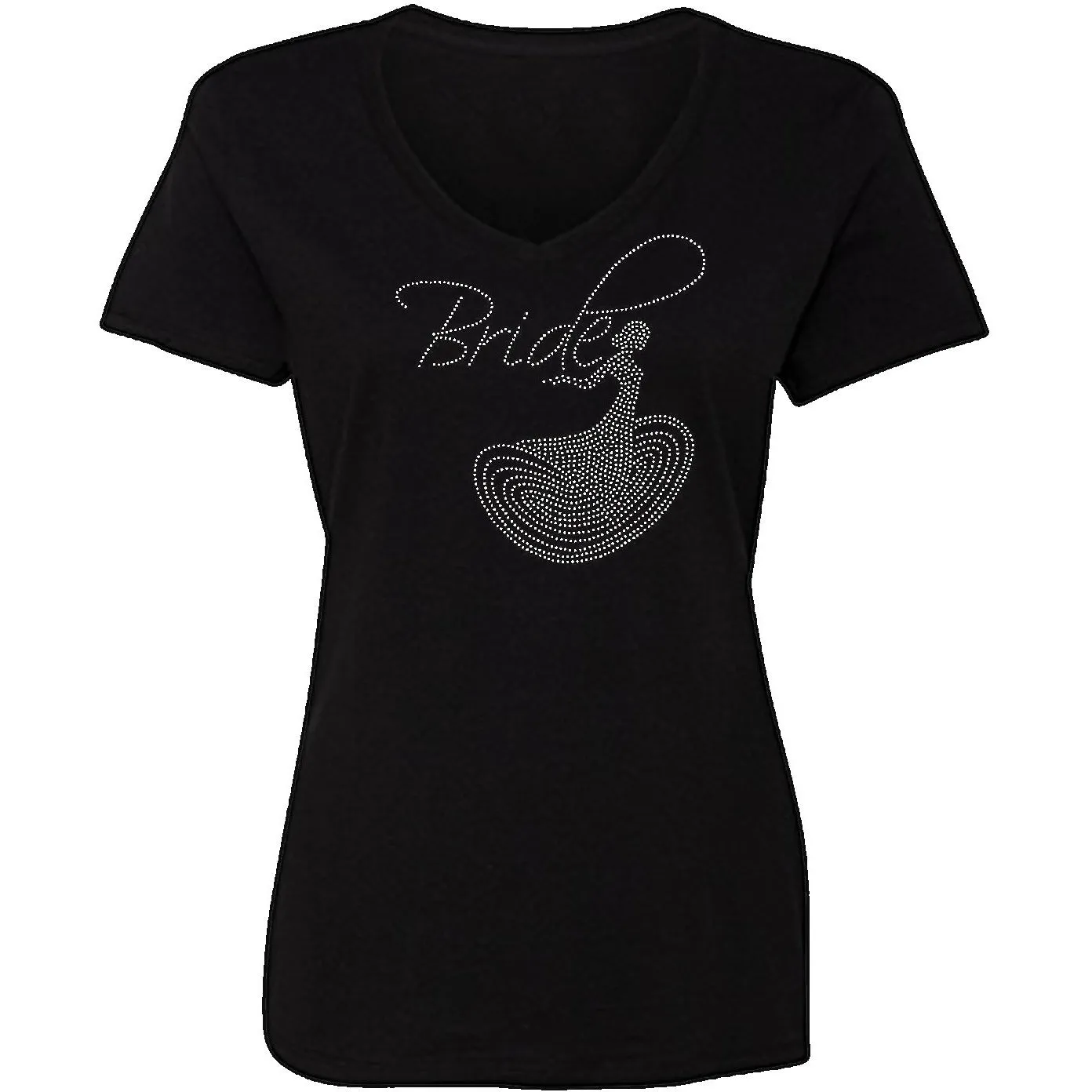 Bride In Wedding Dress Rhinestone T Shirt