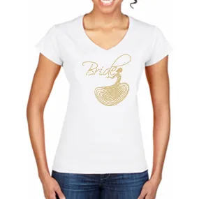 Bride In Wedding Dress Rhinestone T Shirt