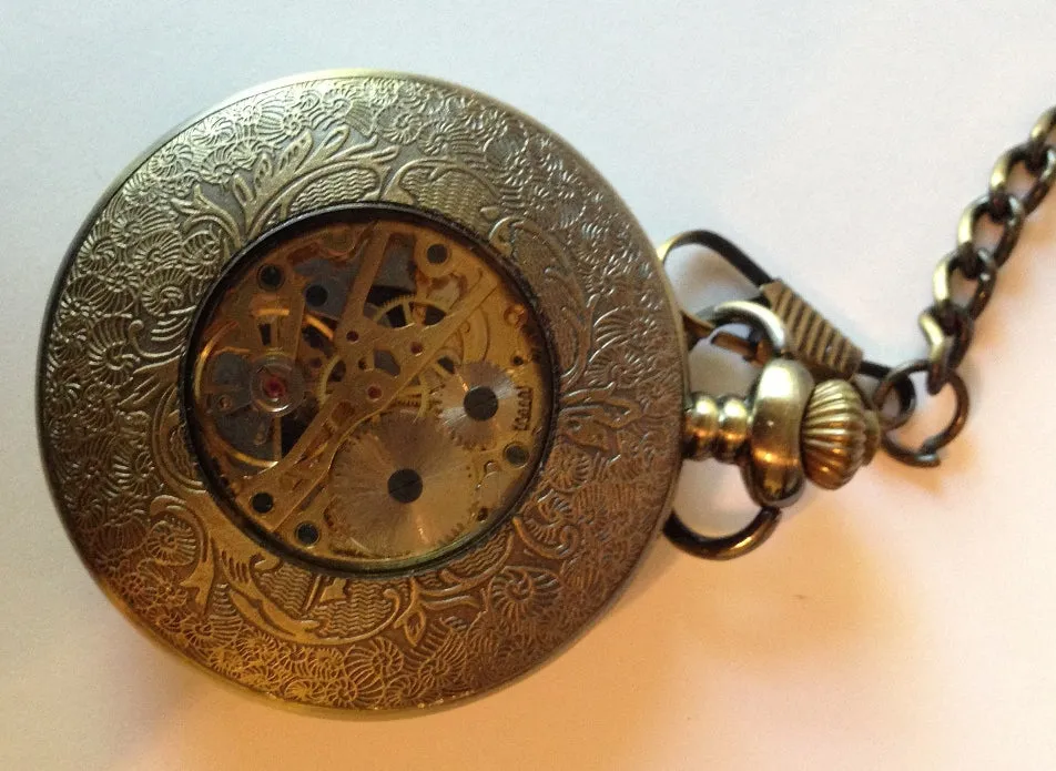 Bronze Hearts Pocket Watch