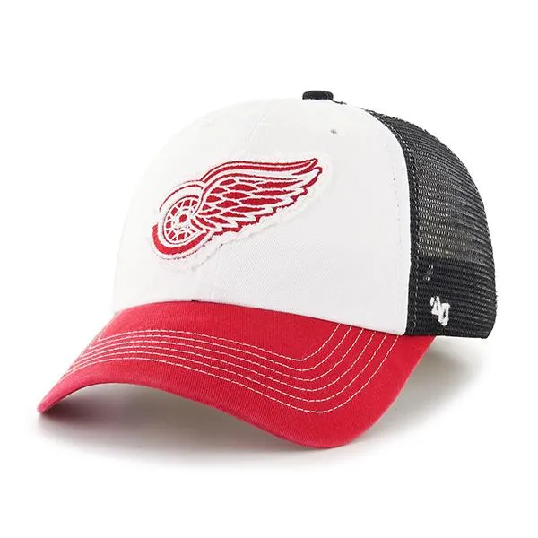 Detroit Red Wings 47 Brand Tri-Tone Privateer Closer Mesh Flexfit Slouch Hat Cap