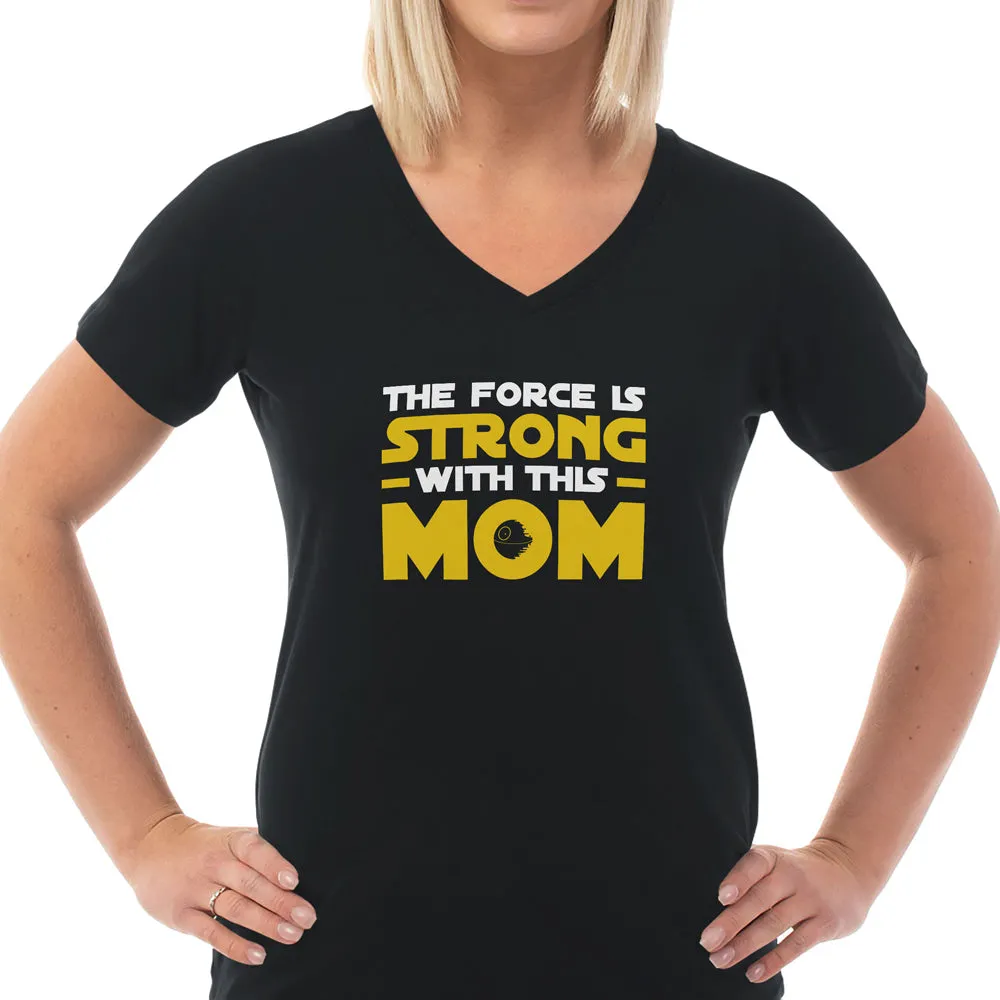 Force Is Strong Ladies Cotton V-Neck T-Shirt