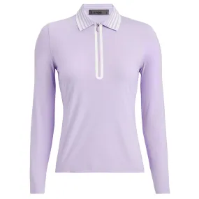 G/FORE Silky Tech Nylon Quarter Zip Ladies Golf Polo Shirt Aura