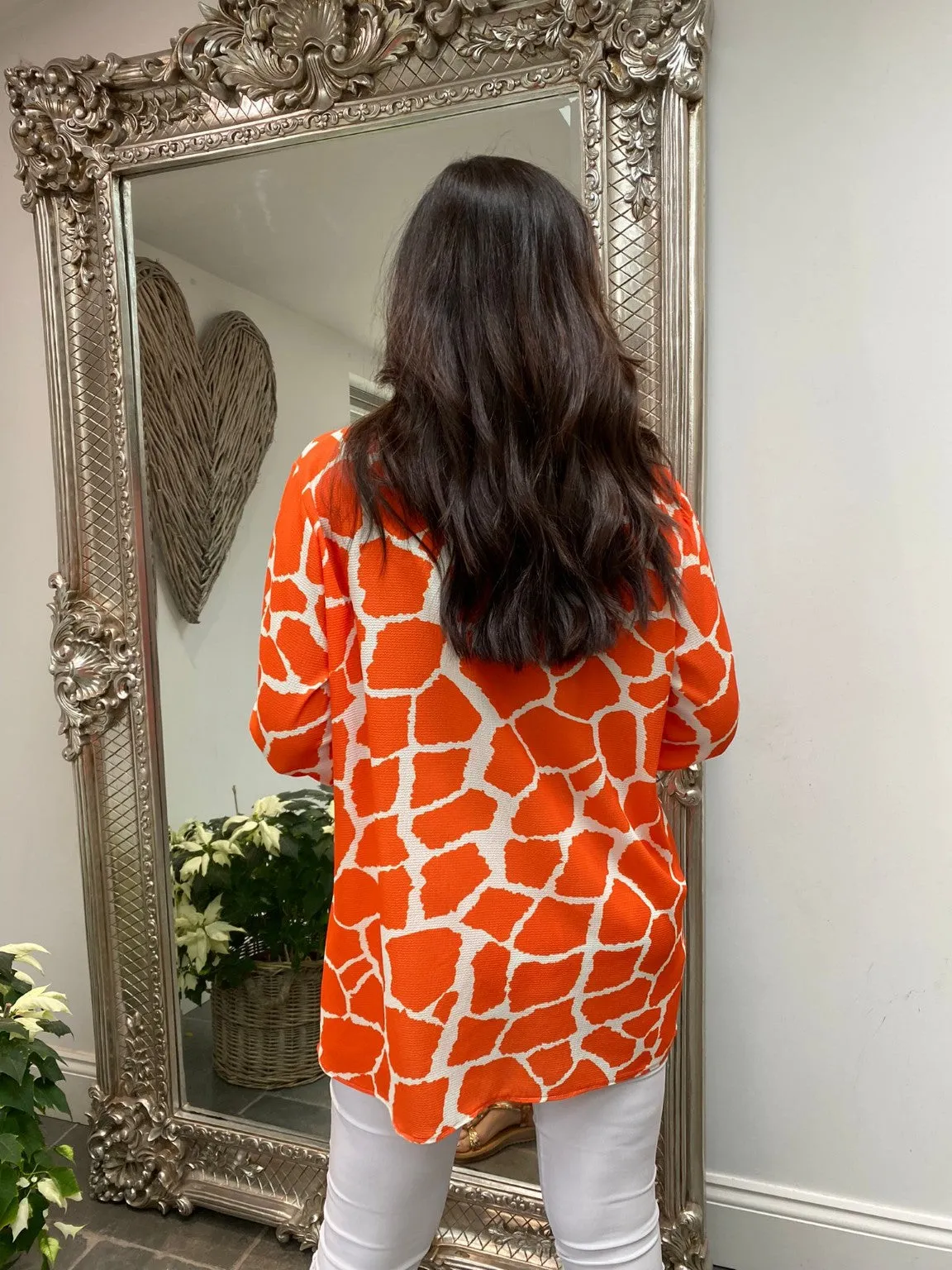 Giraffe Print High Neck Top Maysen