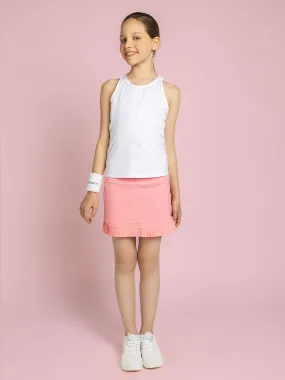 Girls Classic Tennis Pleated Skirt - Plumeria