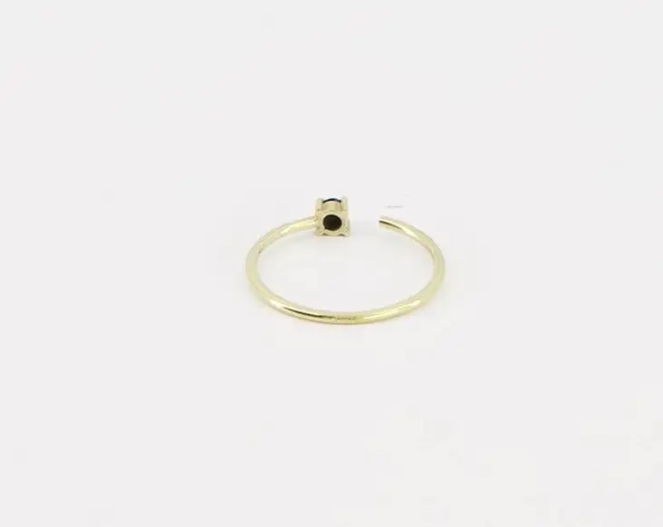 Gold & Gold-Vermeil black diamond ring / ONE SIDE