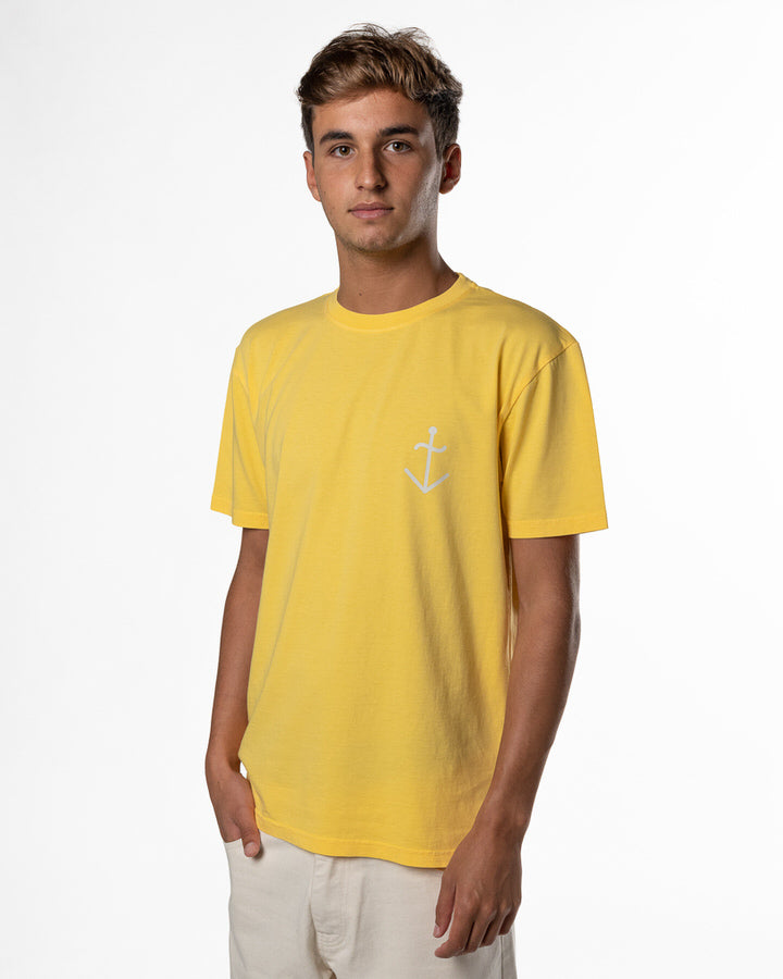 LA PAZ  Dantas Logo T-Shirt Yellow Ecru