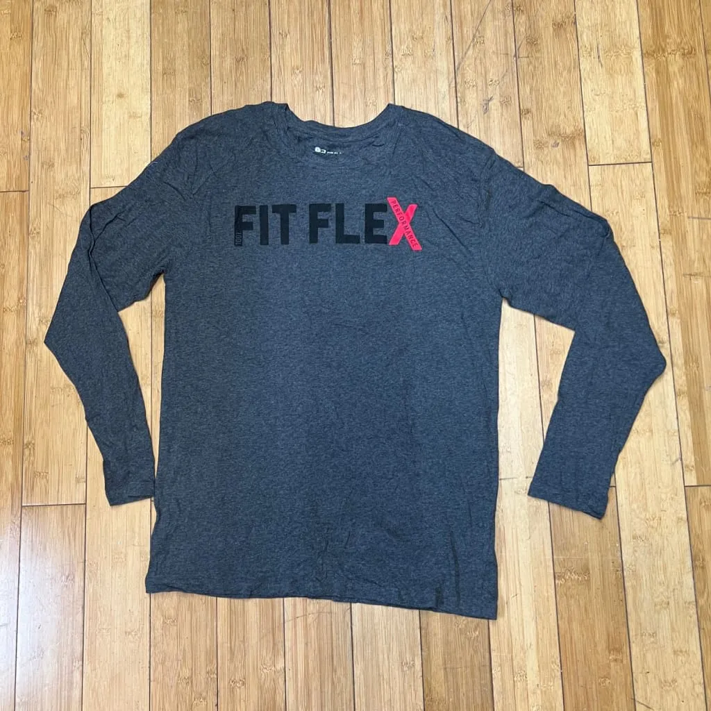 Men's  Badger Sport •Performance Fit Flex•  Long Sleeve Tee Gray - Large