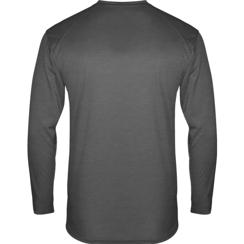 Men's  Badger Sport •Performance Fit Flex•  Long Sleeve Tee Gray - Large