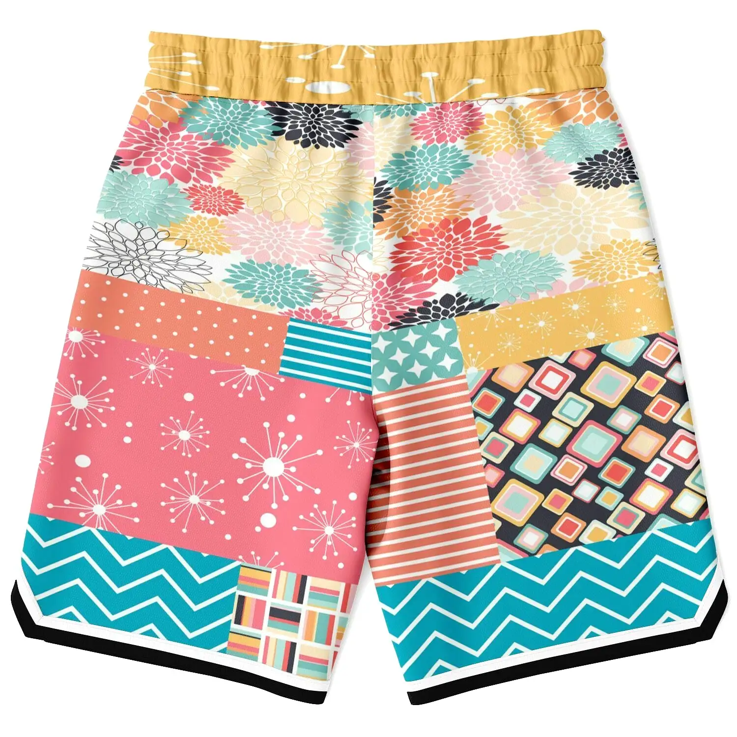 Old Miami Geo Patchwork Basketball Shorts