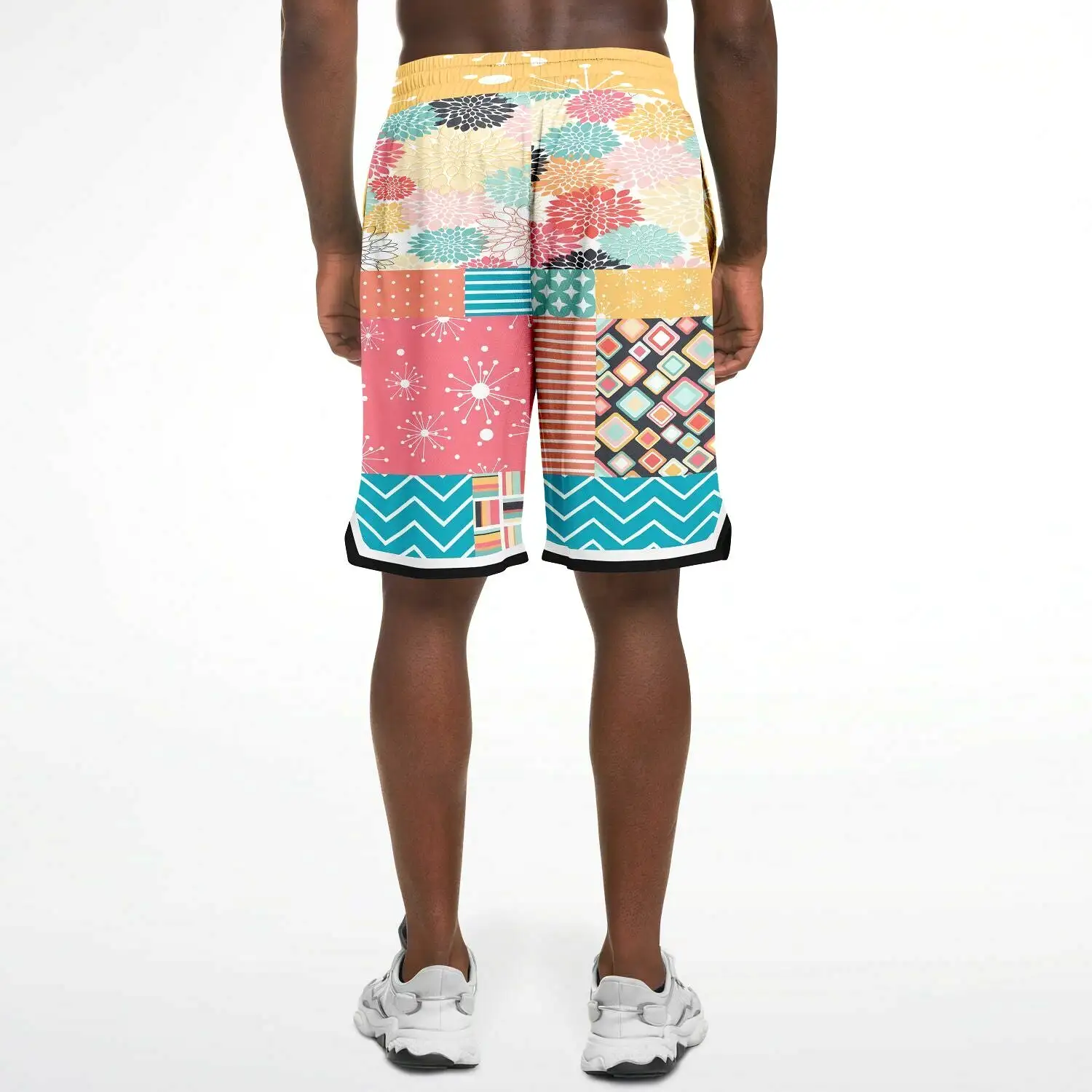 Old Miami Geo Patchwork Basketball Shorts