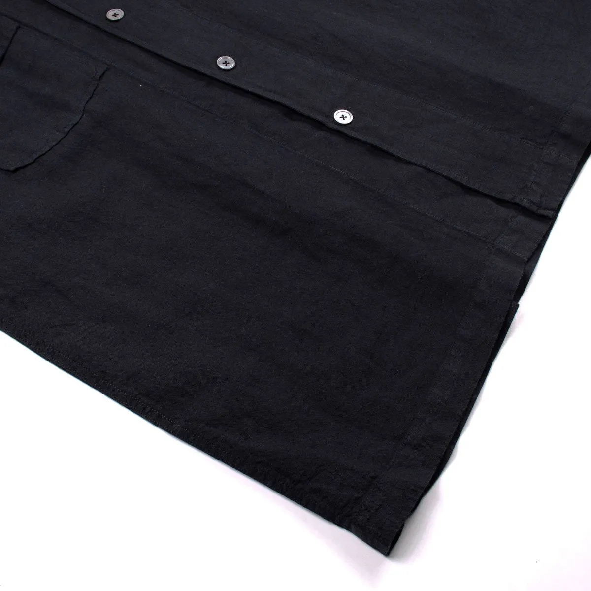 Our Legacy - Chamois Short Sleeve Shirt - Black Cotton Linen