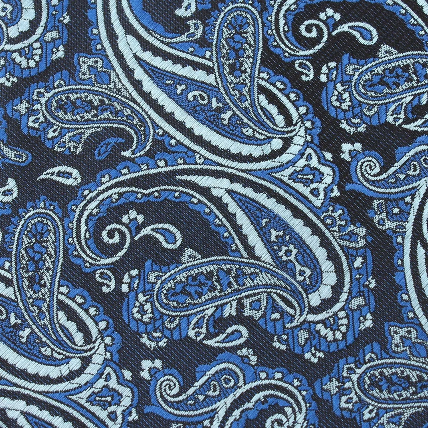 Paisley Black and Blue Pocket Square