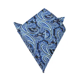 Paisley Black and Blue Pocket Square