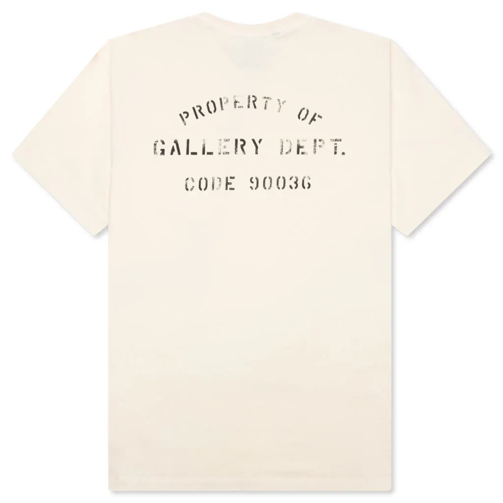 Property Of Stencil Tee - Antique White