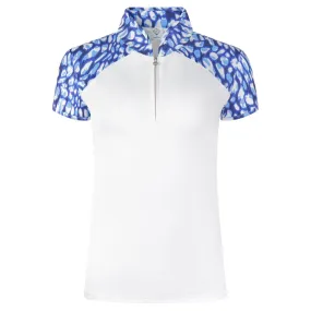 Pure Golf Spirit Cap Sleeve Ladies Golf Polo Leopard Lake