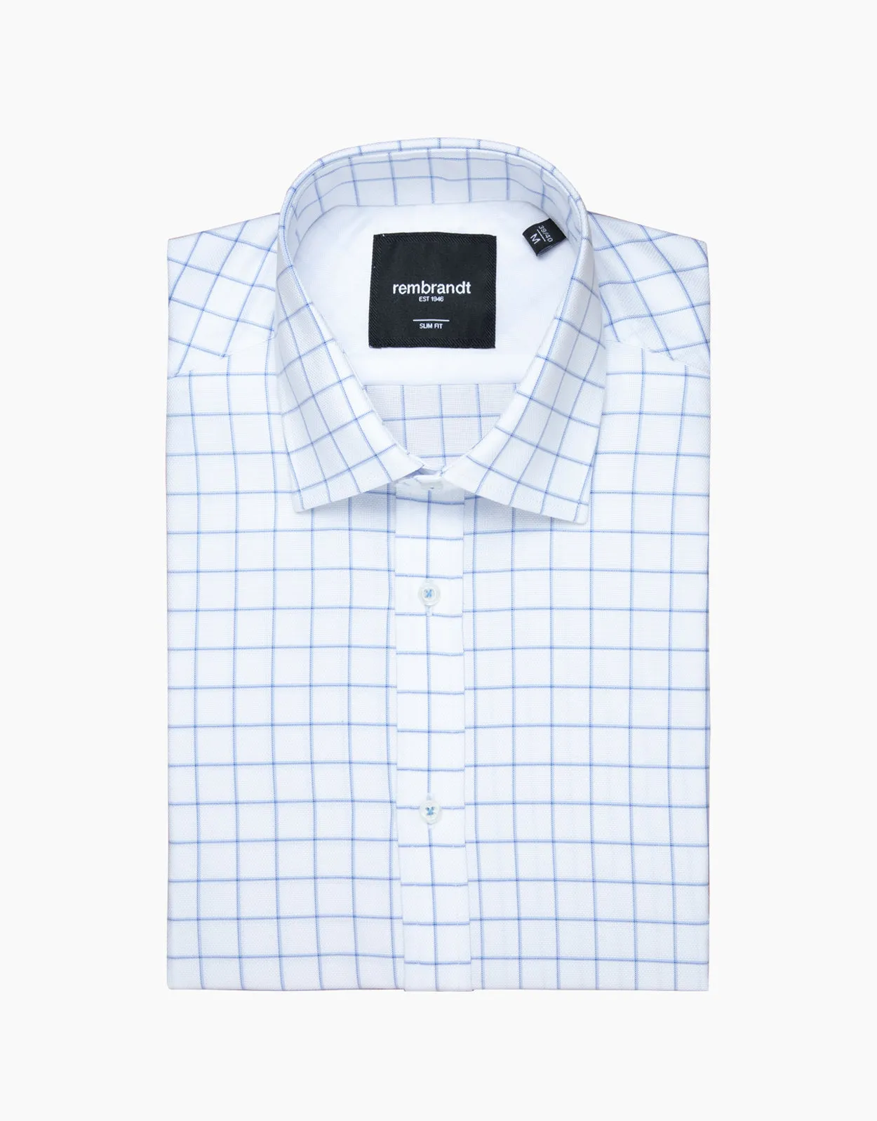 Rembrandt - London Shirt - White & Blue Large Check