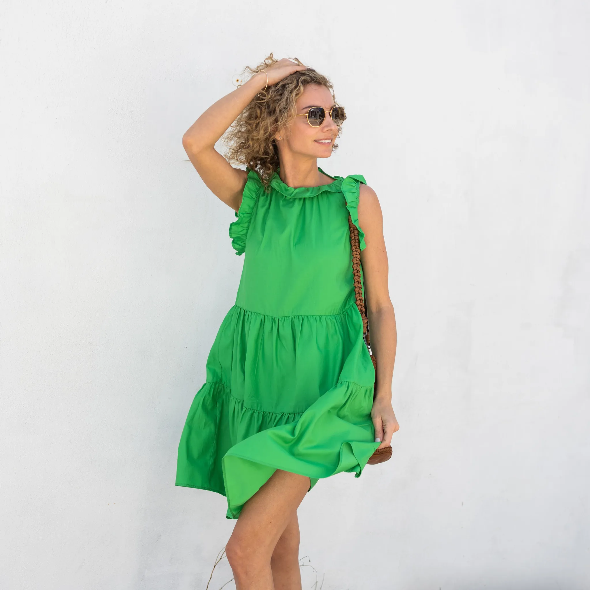 Ruffle Neck Dress