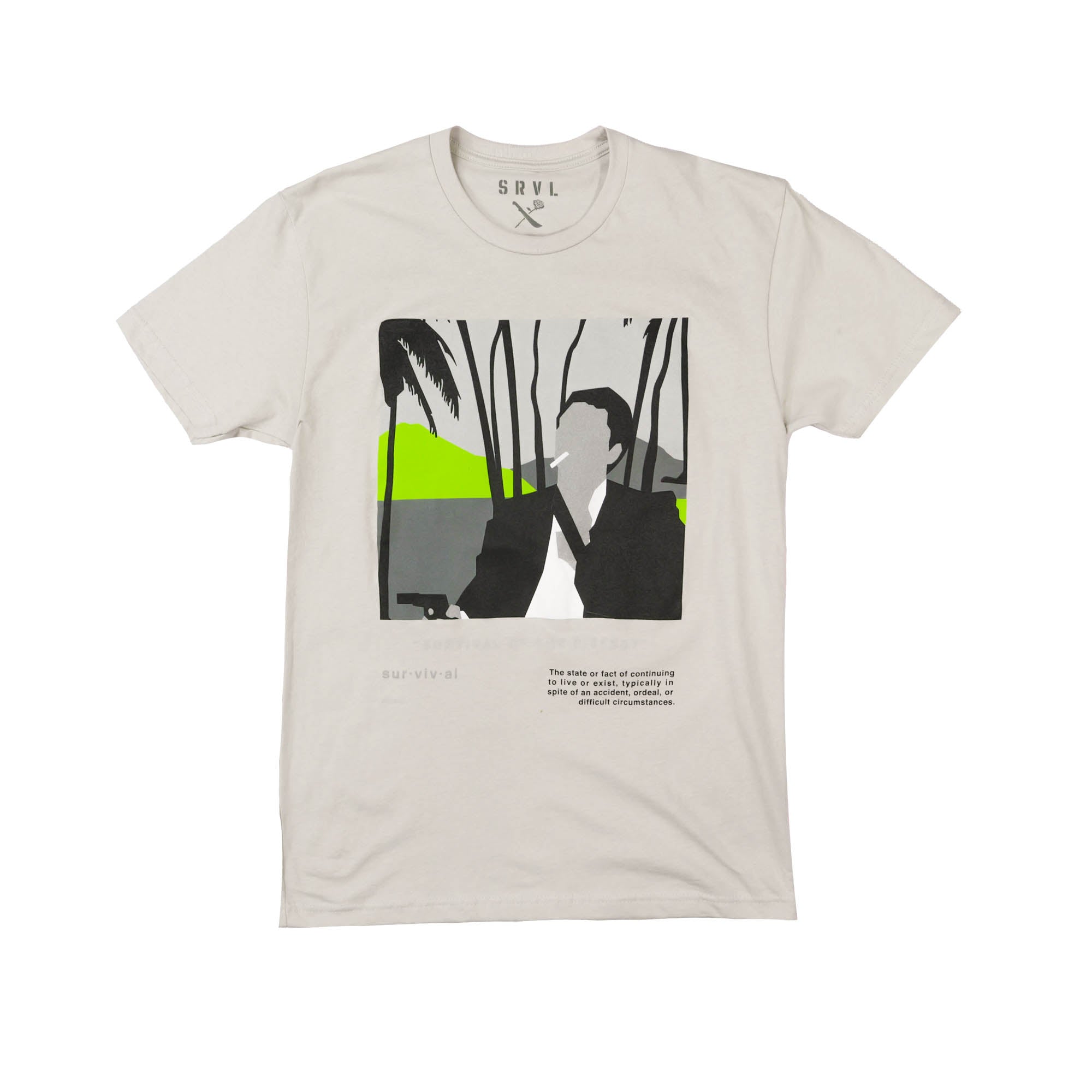 SCARFACE ABSTRACT TEE GREY/NEON