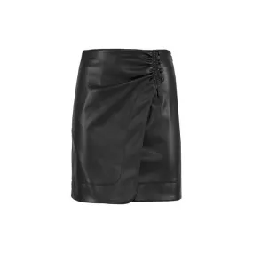 SHORT SKIRT WITH DRAPERY Woman Black