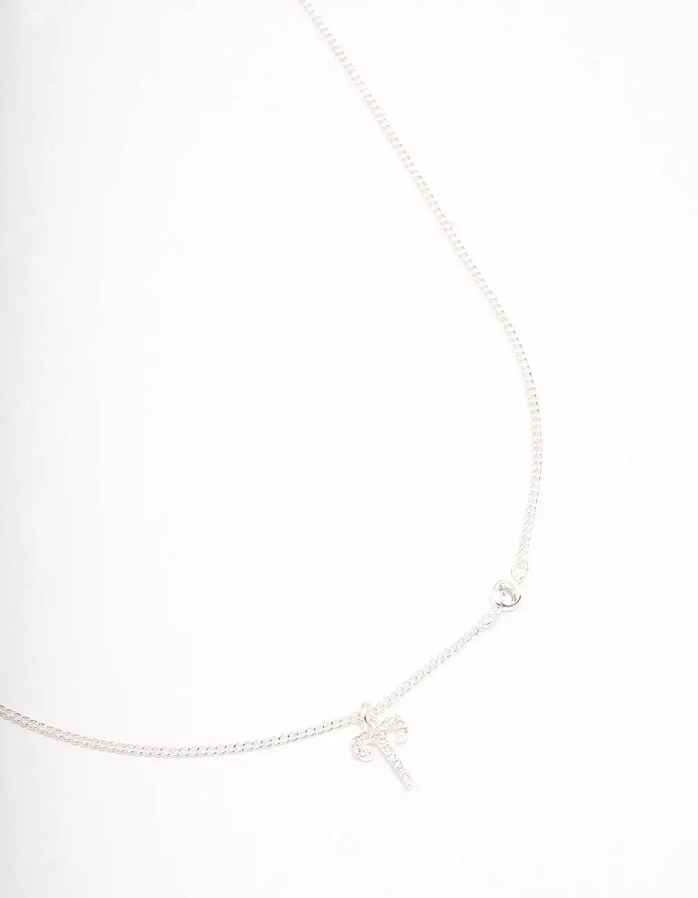 Silver Plated Aries Necklace With Cubic Zirconia Pendant