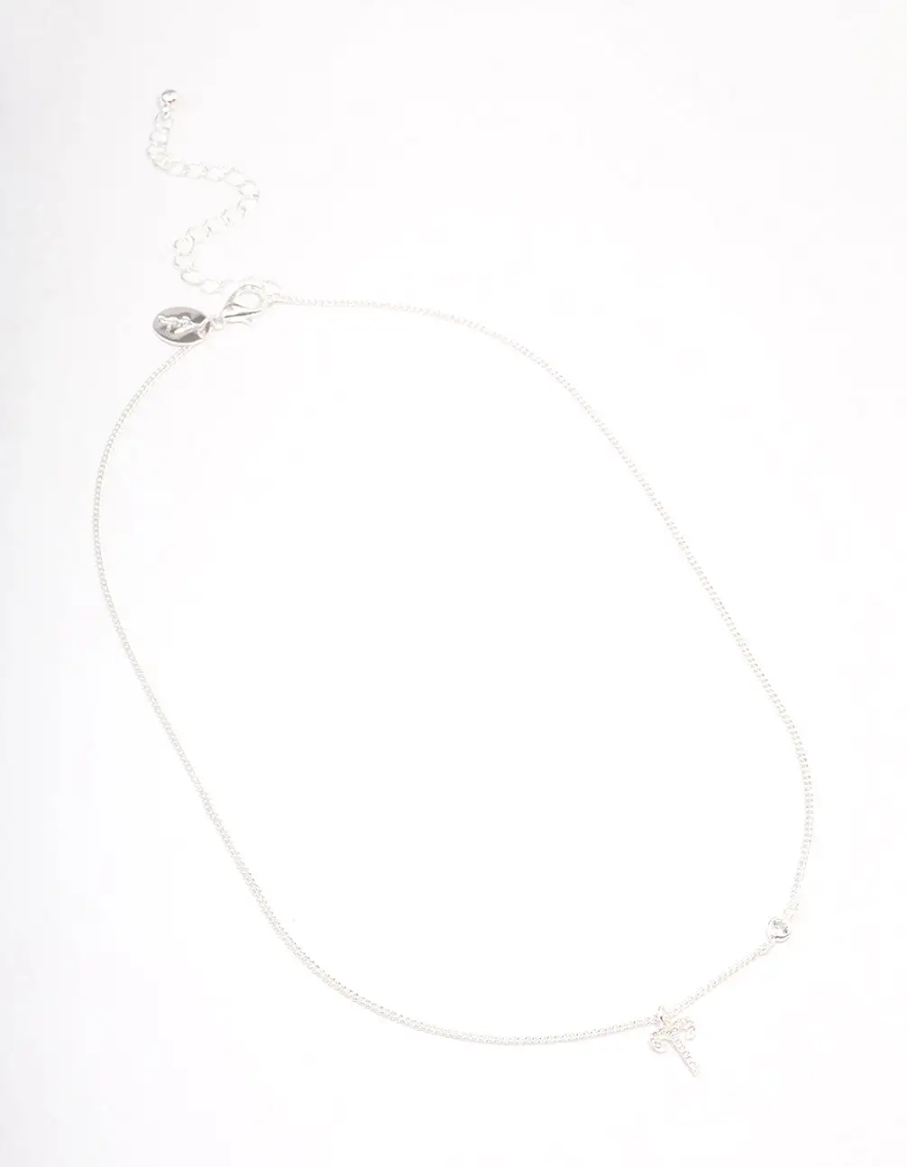 Silver Plated Aries Necklace With Cubic Zirconia Pendant