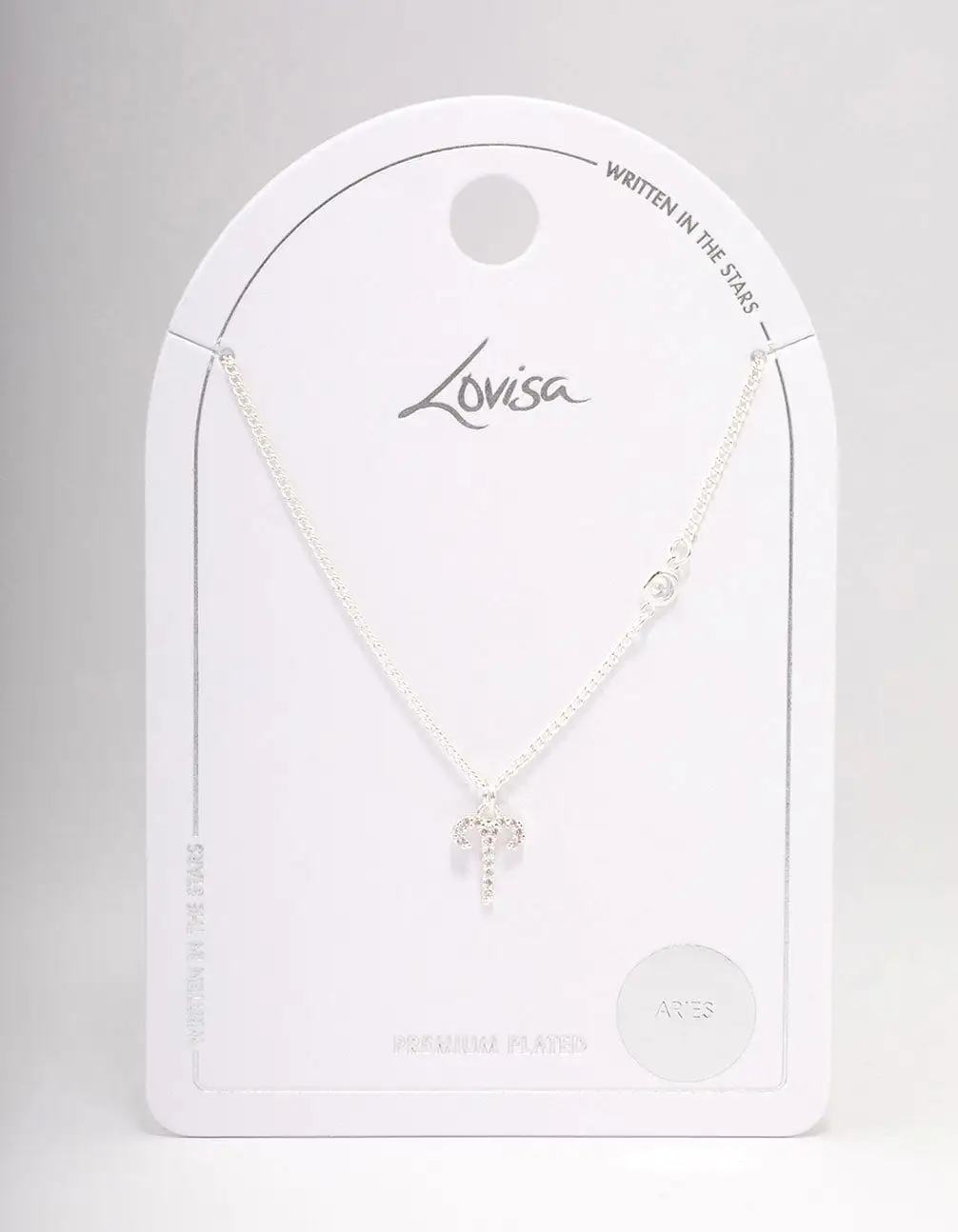 Silver Plated Aries Necklace With Cubic Zirconia Pendant