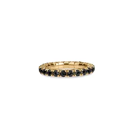 Stretch & Stack Round Black Diamond Eternity Rings, .6-3.0 carats