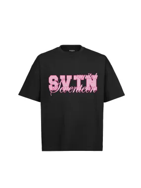 Svtn Pink Logo Black T-Shirt