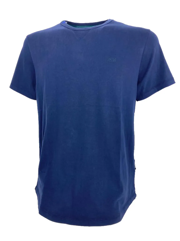 T-SHIRT BASICA UOMO BLU 100% COTONE