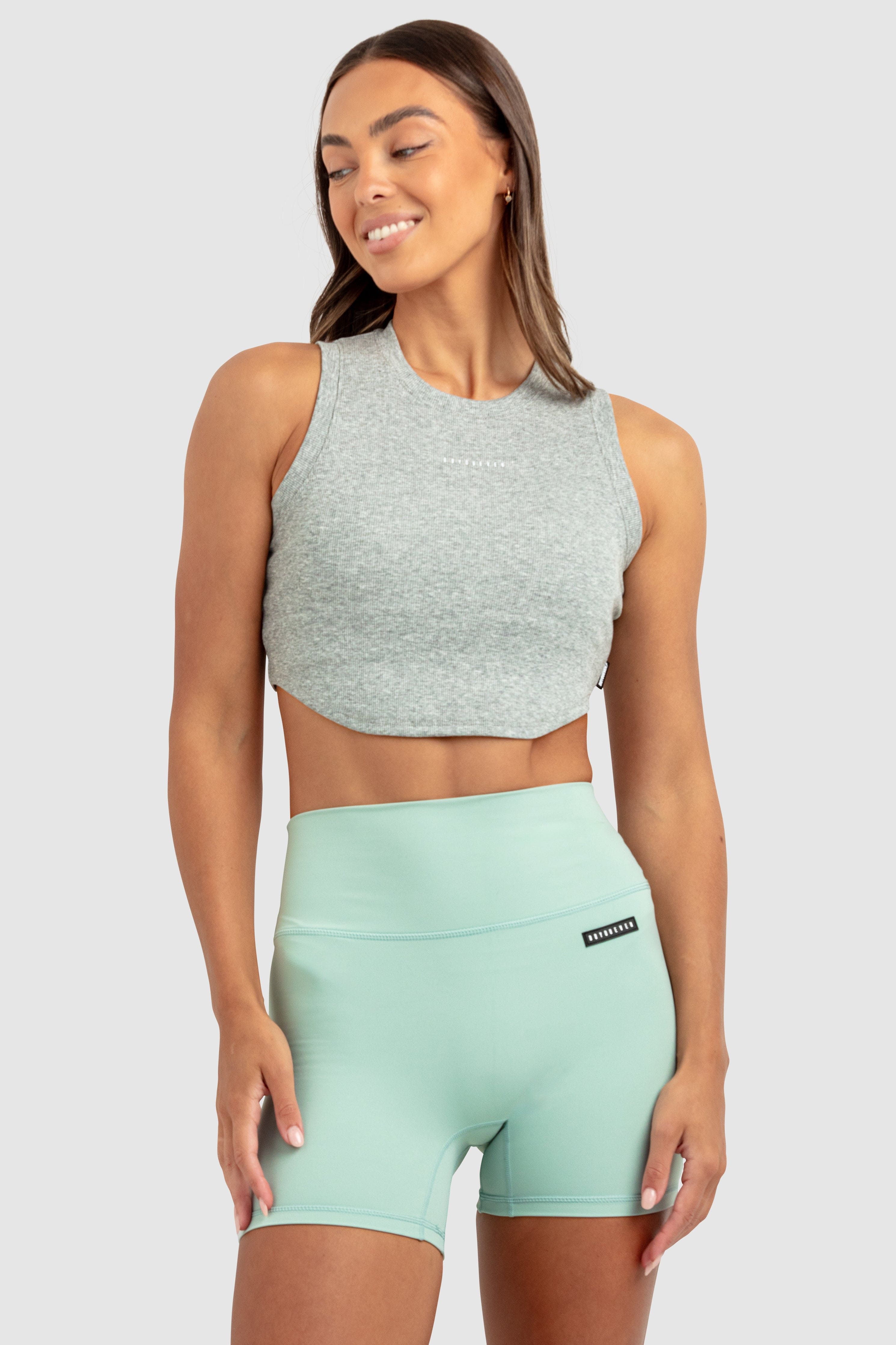 Womens Scoop Tank - Grey Marl